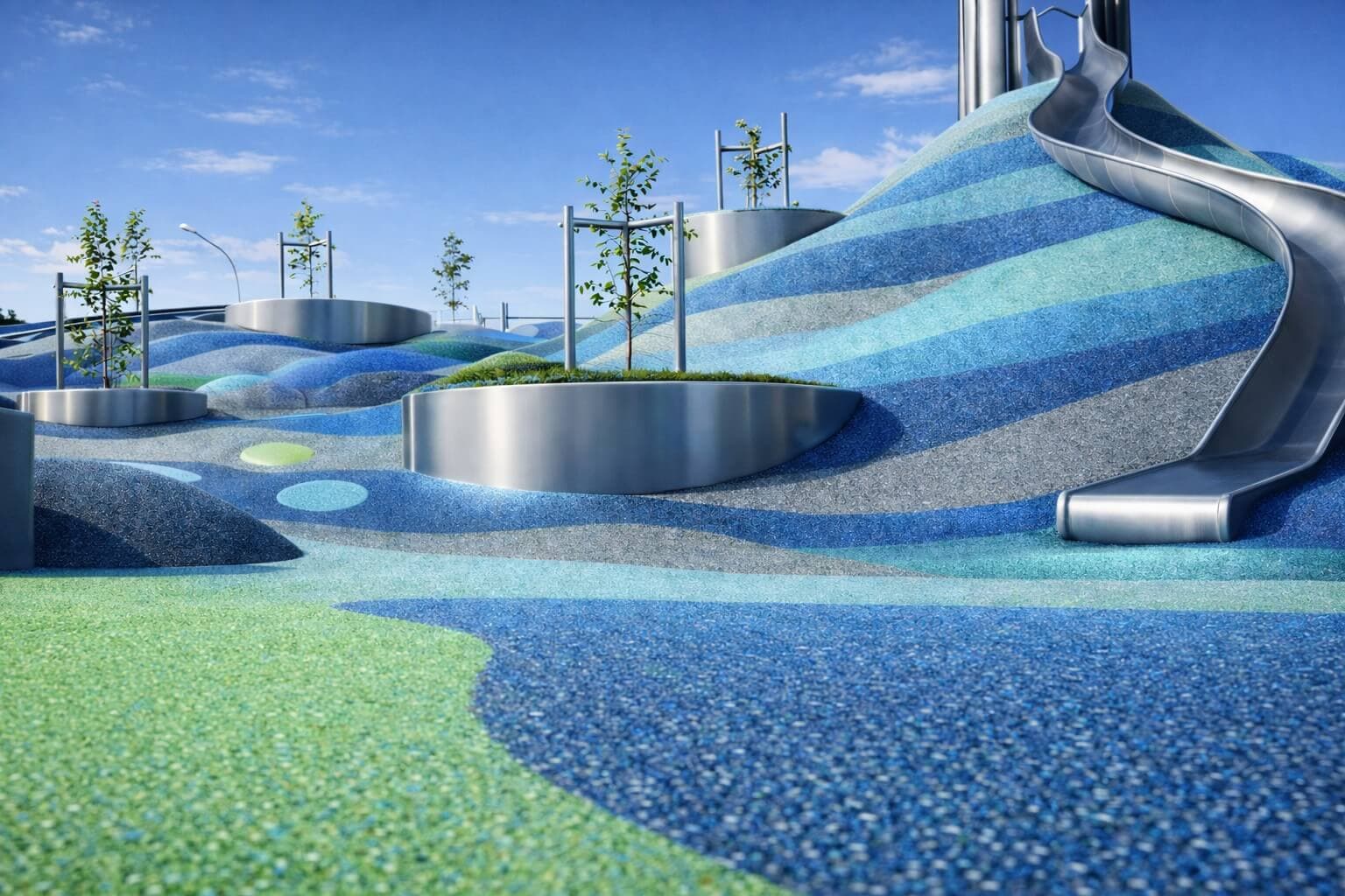 Окрашенная резиновая крошка